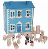 Doll House with Accessories, Wooden Toy, Wood Toy (WJ278716)