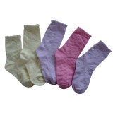 Floral Knitting Children Cotton Socks (CS-130)