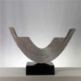 Abstract Arc-Shaped Metallic Sculpture for Table Decoration