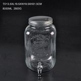 High Qualtiy 10L Glass Juice Beverage Ice Cold Jar with Tap / Big Capacity Glass Mason Jar with Scale