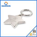 Star Shape Chrome Plated Metal Keychain