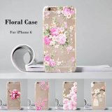 Luxury Floral Painted 3D Relief Clear Transparent Case for iPhone 6