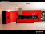Ikea Contemporary Red Lacquer Kitchen Cabinetry