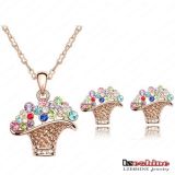 Fashion Jewellery Set, Gold Jewellery Set, Crystal Necklace/Earring Jewellery (ST-HQS0058)