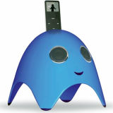 Blue Ghost-Shaped Speakers for Use with Apple's iPod (SH-ID-003-1)