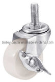 2 Inch White PP Caster Wheel with Side Brake
