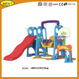 2015 Kids Plastic Slide and Swing with Basketball Stand