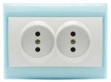 Colorful Design European 2 Gang Wall Switch Socket