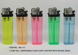 (Item No.BD171) 7.7cm Disposable Gas Lighter With Black Head, Flint Lighter, Baida Lighter