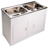 Double Bowl Laundry Cabinet Stainless Steel Wash Cabinet Sink (LD03)