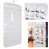 72 Pockets Hanging Jewelry Brooch Bag Closet Display Organiser Holder Storage