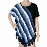 Women Fashion Irregular Cutting and Striped T Shirt (HT5076)