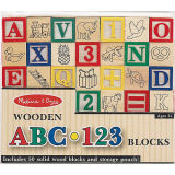 Wooden Toy-Melissa & Doug Deluxe 50-Piece Wooden Abc/123 Blocks Set (JY0842)