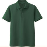 Fabric Combing Washing Cotton Green Polo Shirt