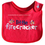 Promotional Cotton Red Words Embroidery Custom Baby Wear Baby Bibs Baby Apron