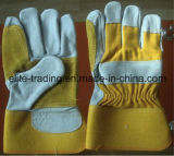 Cowhide Reinforced Palm Leather Glove with Double Palm with CE