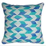 Cotton/Linen Cushion Cover with Blue Color Braid Digital Printing (LN053)