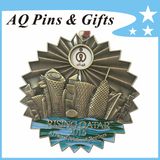 Skyline Metal 3D Pin Badge with Spinning Bottom Badge (badge-115)