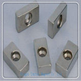 N50 Block Perment NdFeB Magnet with Fixing Hole