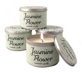 Jasmine Flower Scented Soy Wax Tin Candle