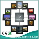 2015 Home Decor Fashion Style Photo Frame Wall Clocks with Beautiful Photos