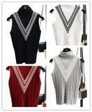 2015 New Arrival Unique Design Turtle-Neck Pullover Vest Tank Top