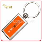 Custom Full Color Printed Epoxy Coated Rectangular Metal Key Chain