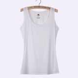 Summer Ice Silk Seamless Elastane Thin Slim Vest White