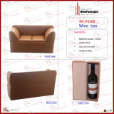 Classic Sofa Designed PU Leather Single Bottle Wine Case