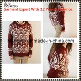 2015 Autumn&Winter New Fashion Ladies Round Neck Long Sleeve Geometric Contrast Color Pullover Knitted Garment Stock (SK414)