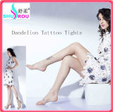 Sexy Landelionflocking Tattoo Printing Stockings Hosiery Tights Pantyhose Silk Socks (SR-1259)