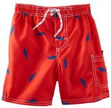 2014 Fashion Red Shark Print Swim Trunks Sports Wear