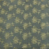 Palm Tree Design Gold Metallic Embroidery Fabric in Caribbean Style