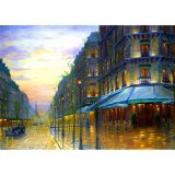 Wholesale Canvas Streetscape Oil Paintings for Room Decoration