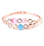 14k Rose Gold Jade Rhinestones Bracelets Fq-84213