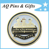 Soft Enamel Metal Coin with Gold Plating, Challenge Coin