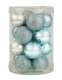 Christmas Ball with Gillter in PVC Box for Blue