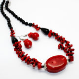Coral Stone Necklace Set