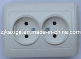 2 Gang Bipolar Wall Socket (white color)