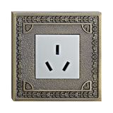 Wall Power Socket with Brass Plate