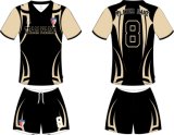 High Quality Custom Sublimation Black and Yellow Soccer Uniforms