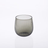 Grey Engraved Handblown Wine Glass