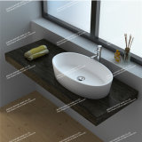 Wholesales Solid Surface Small Oval Above Countered Washroom Basin/Sink (JZ9036)
