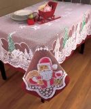 Christmas Holiday Printed Lace Table Cloths Snow Man