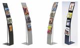 Waved Metallic Magazine Stand with Brochure Holders