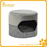 Luxury Convertible Cylinder Pet Bed with Removable Cushion (PT48608)