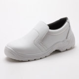White Industrial Working Leather PU Safety Shoes