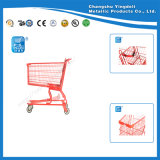 Red High Quality American Cart Trolley Shopping Hand Cart on Hot Sale for Supermarket