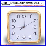 Gold Frame Logo Printing Square Plastic Wall Clock (Item27)