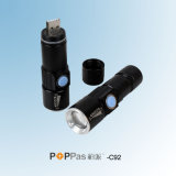 3W CREE XP-E R2 Focus USB LED Torch (POPPAS -C92)